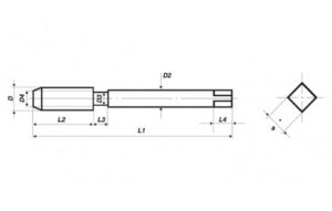 Short Machine Tap DIN 352 Form C HSS G W 19.8 – W 31.3 3